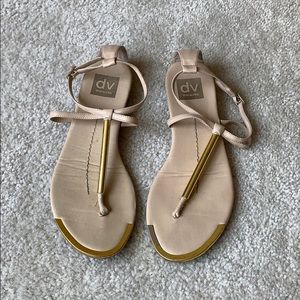 Dolce Vita Thong Sandals with Gold Detail